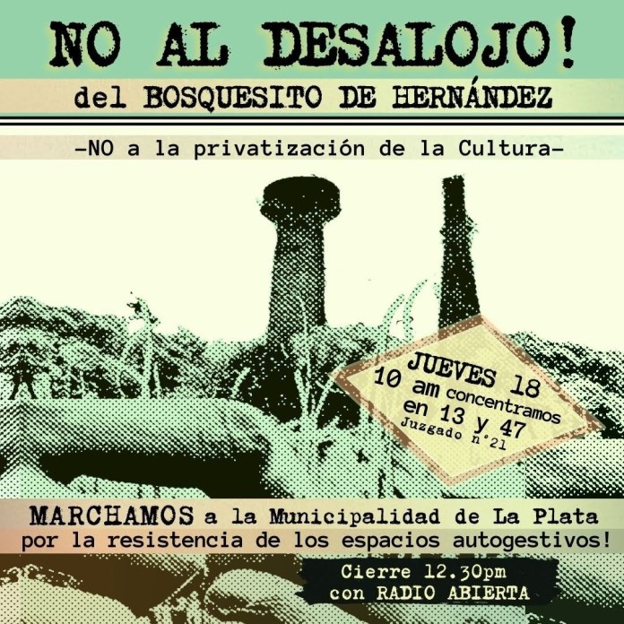 Movilización contra del desalojo del Bosquesito